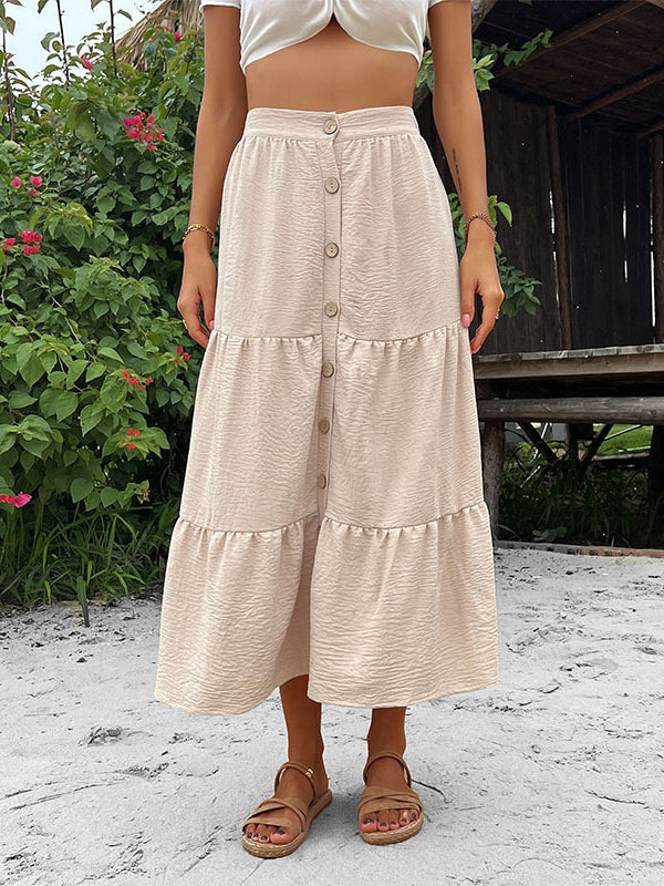 Holiday French Style Button Skirt