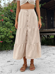 Holiday French Style Button Skirt