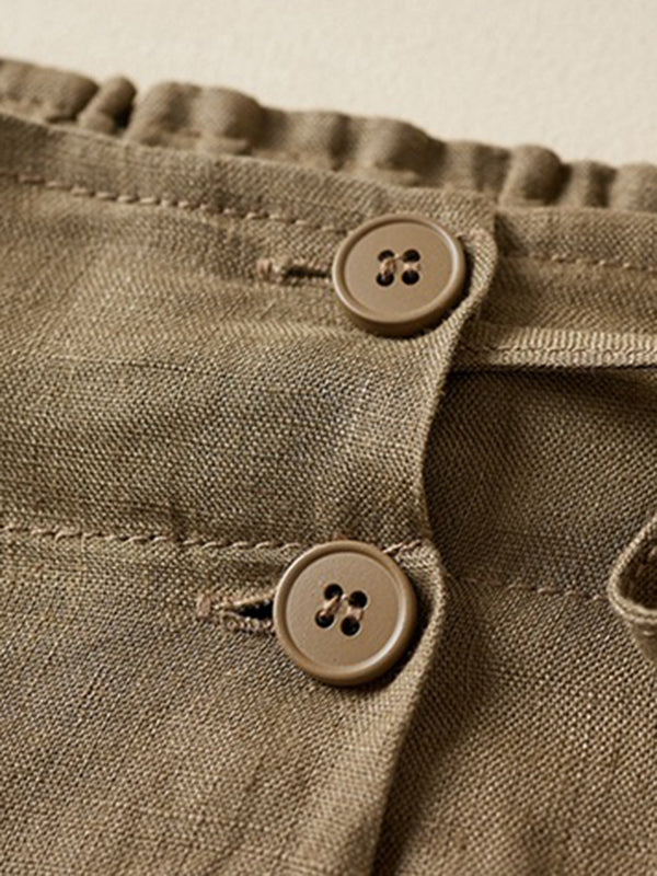 Elasticity Solid Color Loose Shorts Bottoms
