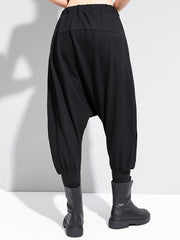 Simple Solid Elasticity Harem Pants