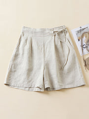 Elasticity Solid Color Loose Shorts Bottoms