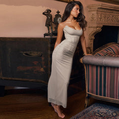 Sand 'Nalini' Corset Maxi Dress