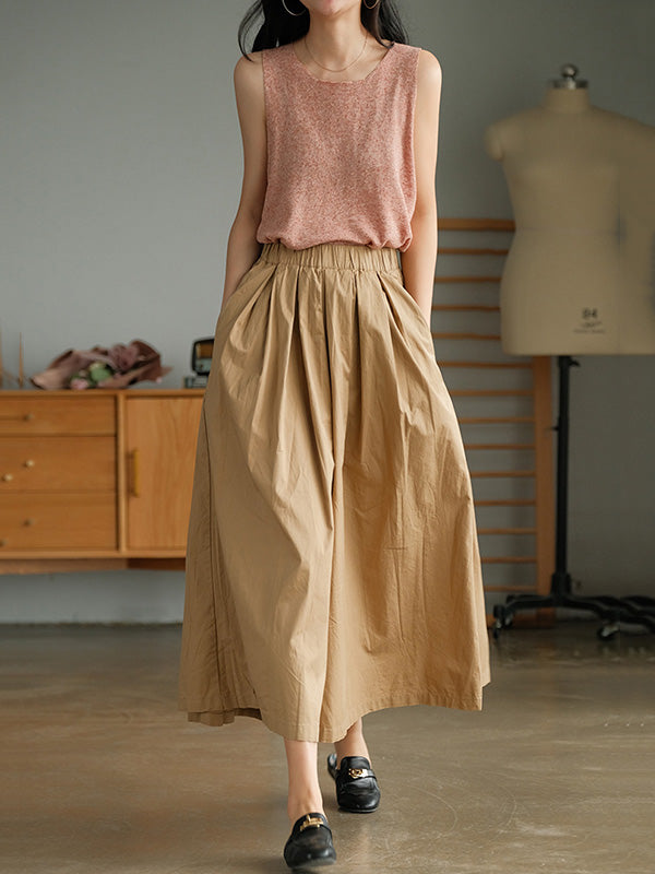 Artistic Retro Solid Color Super Loose Wide-Leg Pants