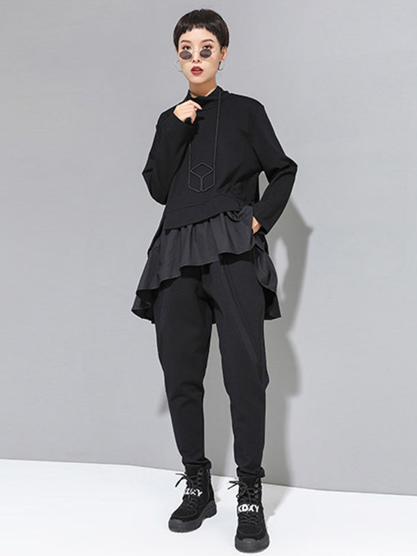 Original Creation Loose Harem Pants Solid Color Pants