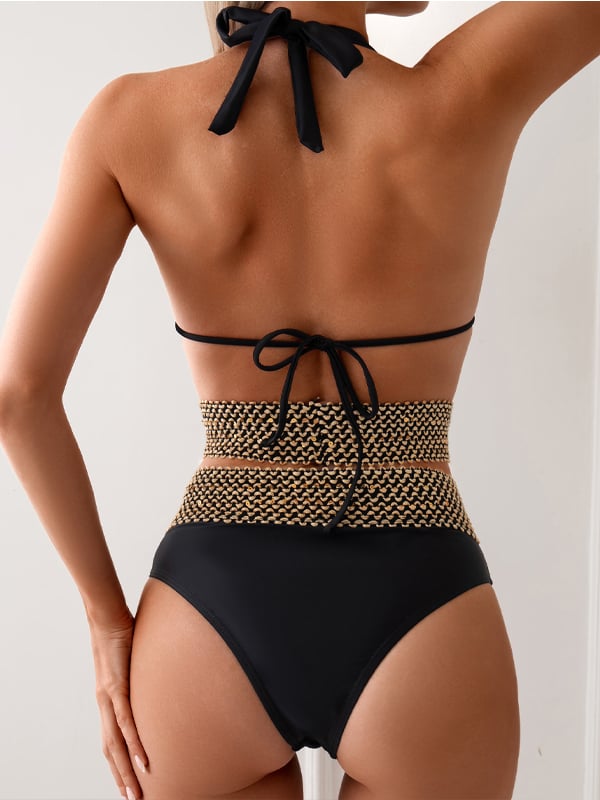 Women's Sexy Metallic Color Block Beach Sexy Bikini