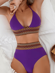 Women's Art Hawaiian Contrast Print Tankini Swimsuit