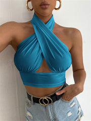 Milan- Wrap Halter Crop Top