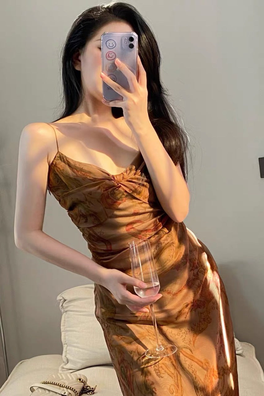 Monet Oil Painting Suspended Dress Girl