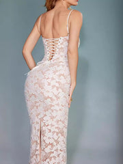 Women's Casual White Strapless Strapless Suspender Dress