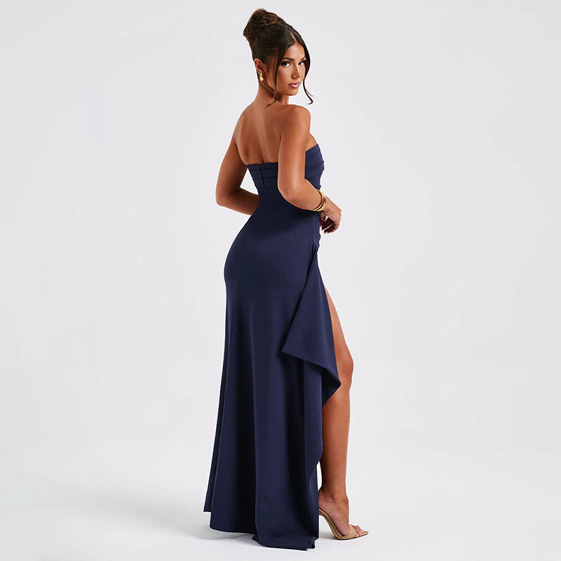 Selena Strapless Pleated Maxi Dress