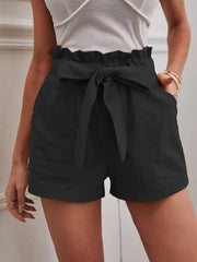 Linen pocket high waisted wide leg pants