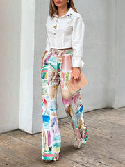 Printed Loose Trousers Pants