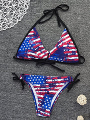Women's Sexy Flag Contrast Bikini