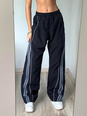 Loose Striped Print Wide-Leg Pants