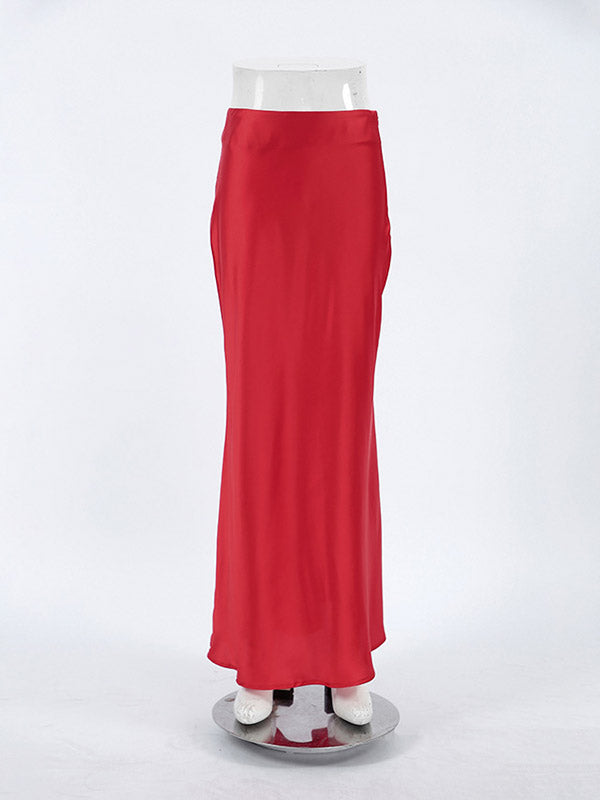 Solid Color Zipper Mermaid Skirts Bottoms