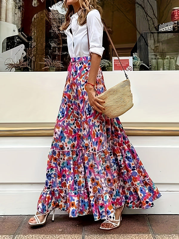 Floral Printed Casual Bohemia Skirts