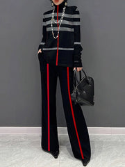 Striped Loose Wide Leg Trousers Casual Pants Bottoms