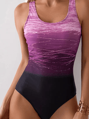 Women's Art Hawaiian Gradient One Piece Swimsuit