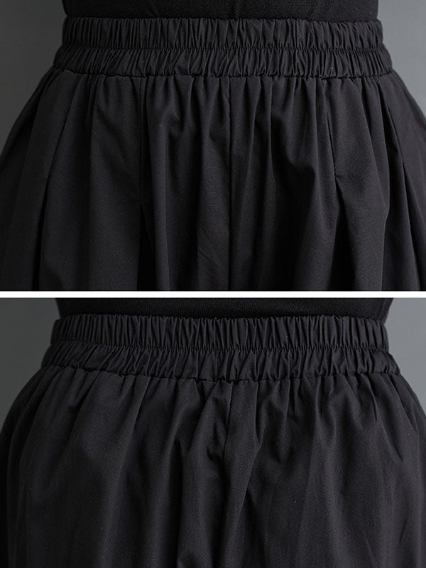 Asymmetric Elasticity High-Waisted Printed Loose Wide Leg Trousers Pants