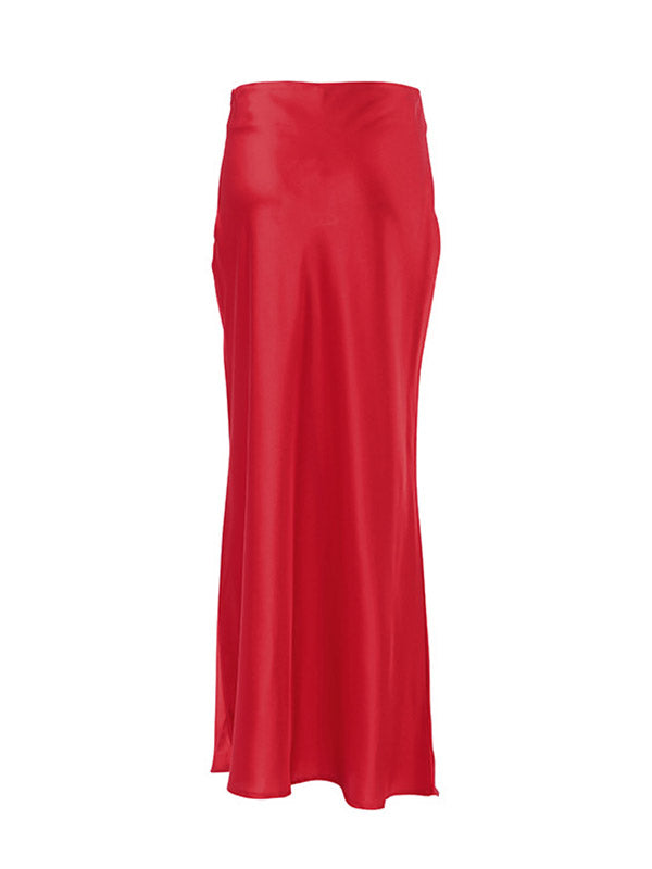Solid Color Zipper Mermaid Skirts Bottoms