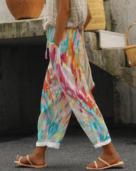 Women's Casual Color Striped Loose Pants