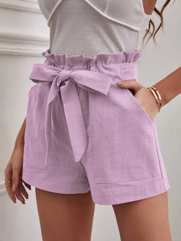 Linen pocket high waisted wide leg pants