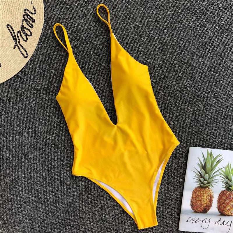 Amara Plunge V-Neck One-Piece Swimsuit