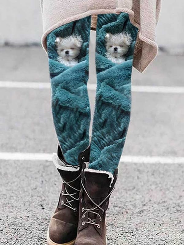 Trendy Dog Print Leggings