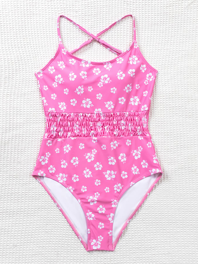 Printed Tight Floral One Piece Swimsuit