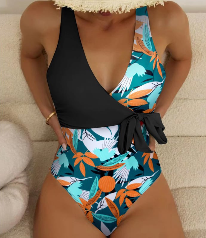 Resort printed fitness one pieces swimwear