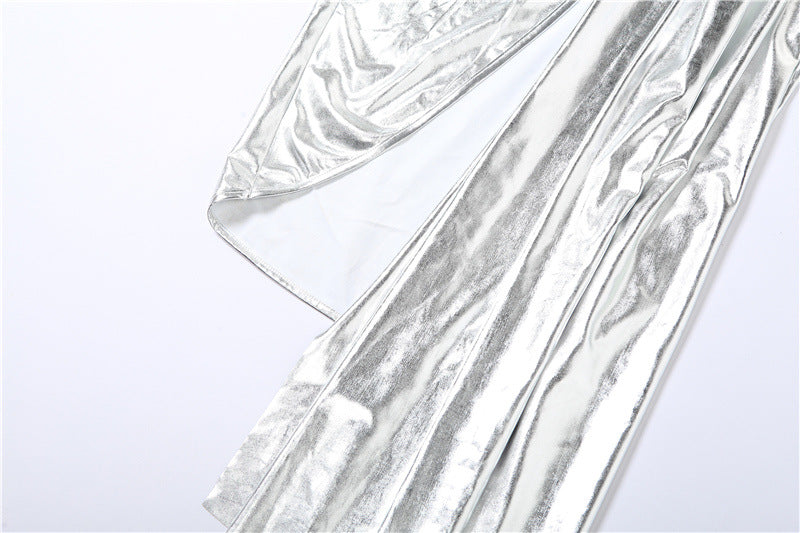 Lucia Shimmering Asymmetric Midi Dress