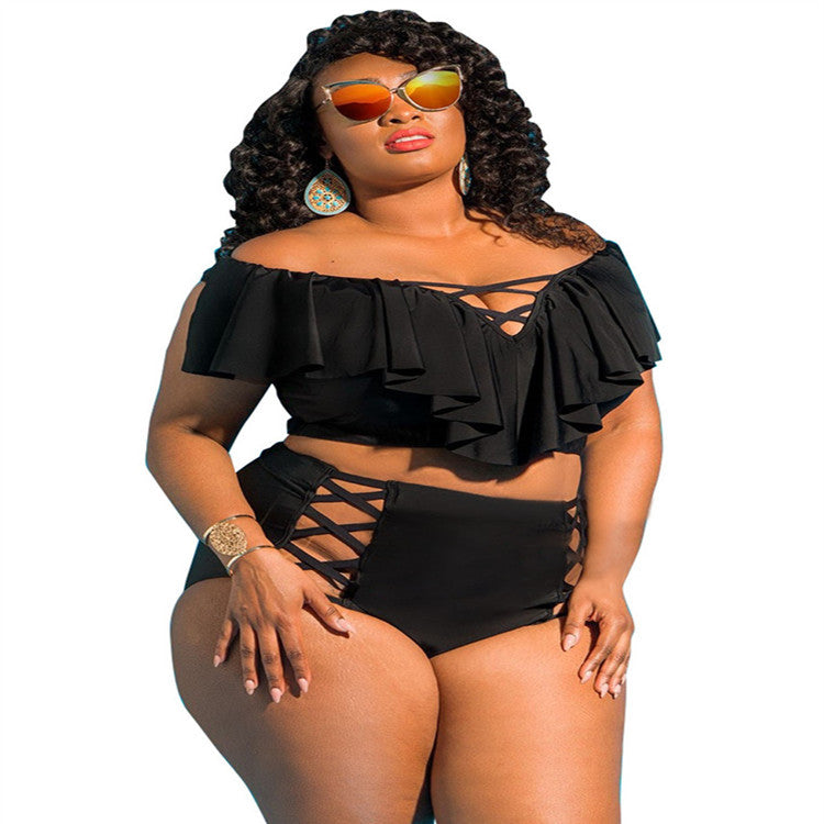 Plus Size off Shoulder Multi Rope Swimsuit