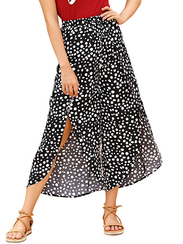 Original Split-Front Printed Wide Legs Pants