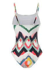 Gradient Tie Dye Wrap Hip Long Dress Two Piece Swimsuit
