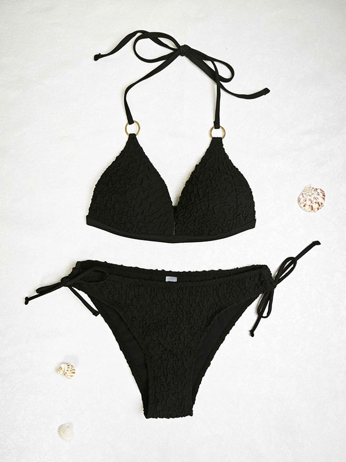 Women's Petal Texture Fabric Sexy Casual Vacation Split Swimsuit