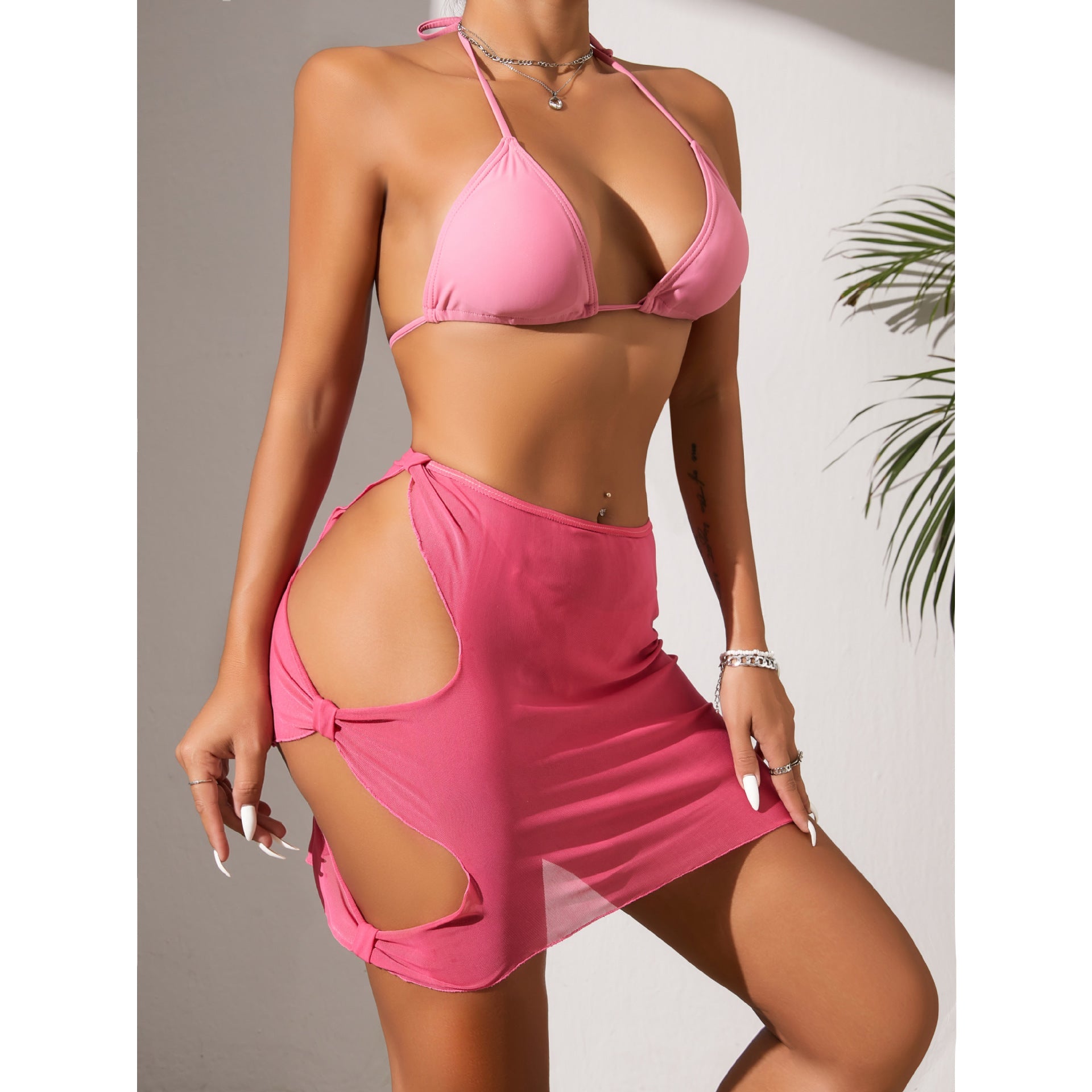 Three-piece Hollow Sexy Backless Bikini