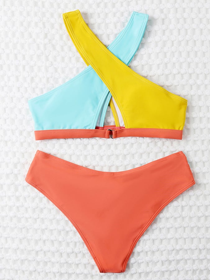 Ladies Split Cross Color Sexy Bikini