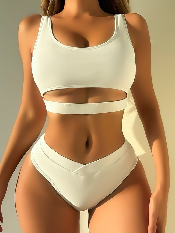 Women's Sexy Casual Vacation Split Swimsuit With Hollow Design (With Chest Pad)