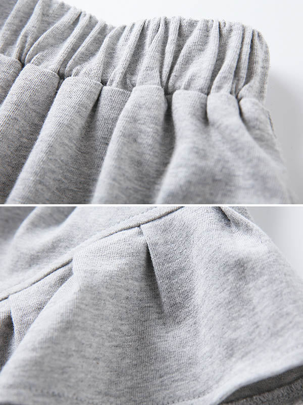 Original Solid Color Falbala Asymmetric Irregularity Shorts