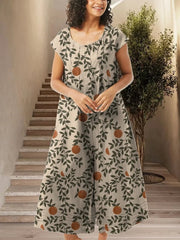 Women's Retro Art Print Casual Jumpsuit