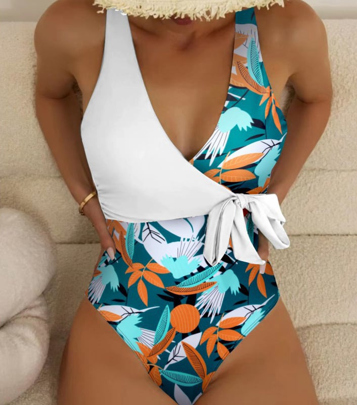 Resort printed fitness one pieces swimwear