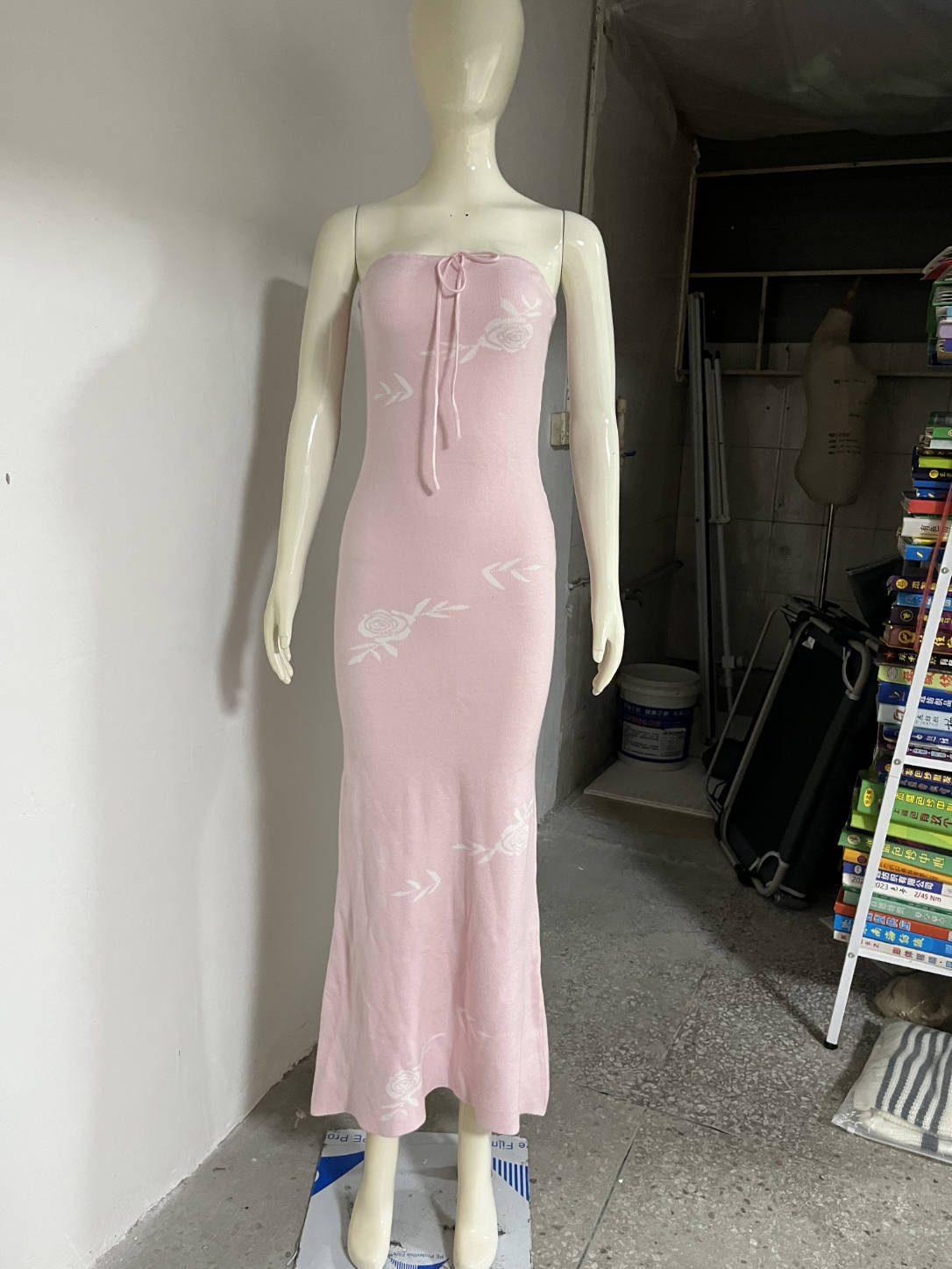 Rosalie Strapless Rose Embroidered Maxi Dress