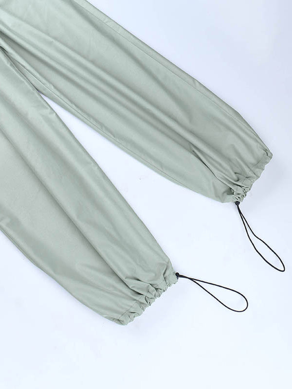 Drawstring Pockets Loose Trousers Pants