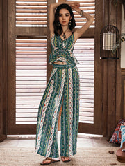 Casual Loose High Waisted Floral Printed Wide Leg Pants Bottoms