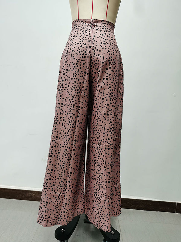 Leopard Loose Wide Leg Trousers Pants