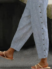 Women's Stripes Print Casual Trousers