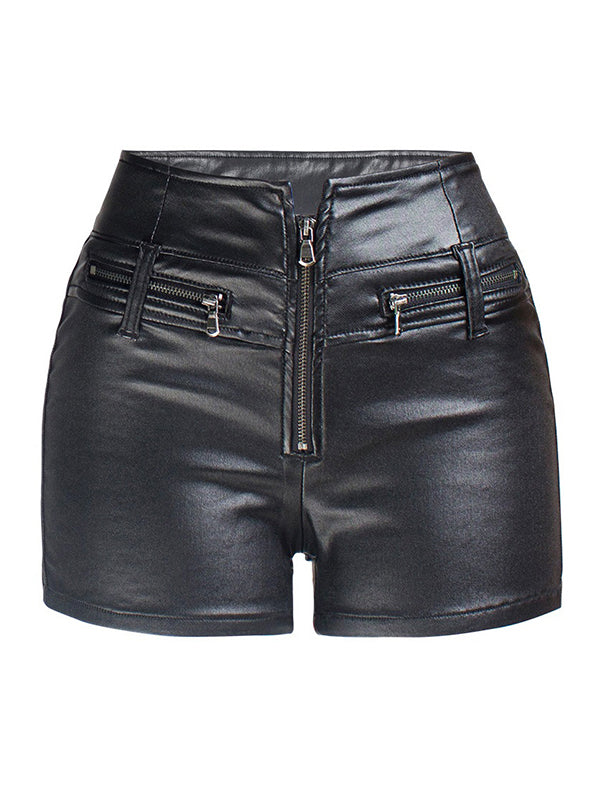 Sexy Skinny Solid Color PU Skirts Bottoms