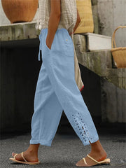 Casual Lace Patchwork Strappy Pants