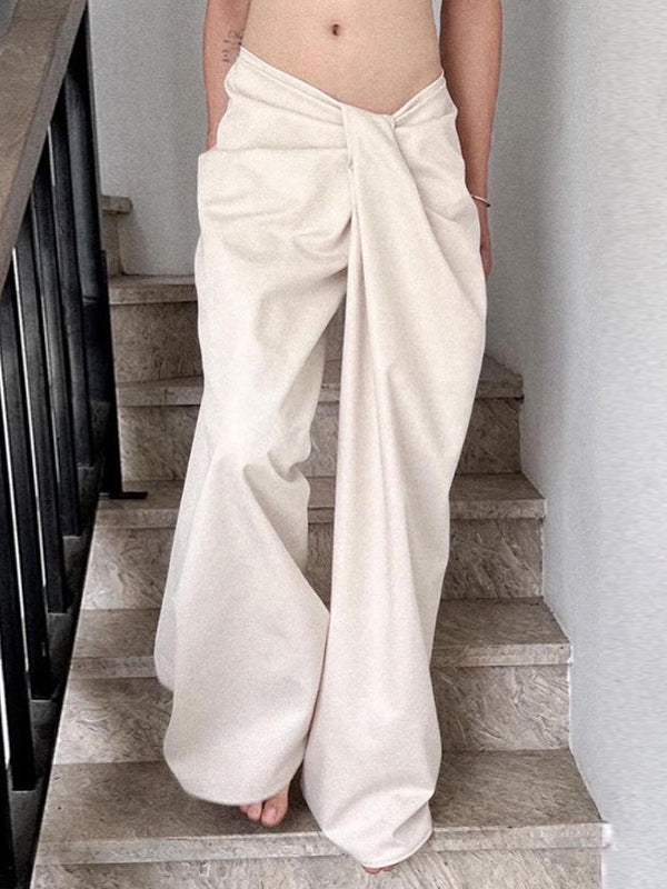 Irregular Twist Waist Casual Pants
