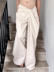 Irregular Twist Waist Casual Pants
